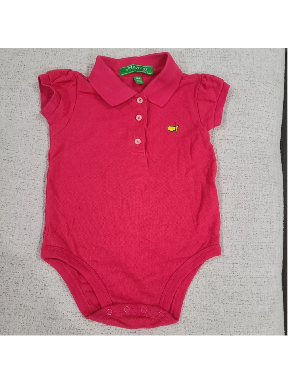 Masters Augusta National Golf Baby Girls Polo 18 Months Hot Pink Body Suit